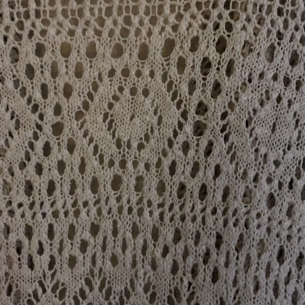 Billabong Crochet Duster Cardigan Womens Size S Cream Boho Festival Sweater